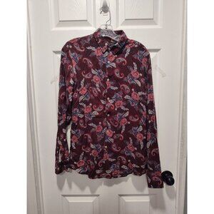 Zara Men's Shirt Medium‎ Long Sleeve Paisley Button Up Dress Shirt